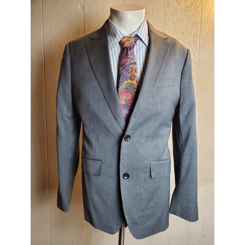Bonobos Jetsetter Blazer Mens 38 R Gray Wool Slim Fit Sport Coat Double Vented